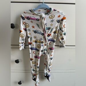 Colorful Baby Onesie with Cars and Peace Signs 3-6m